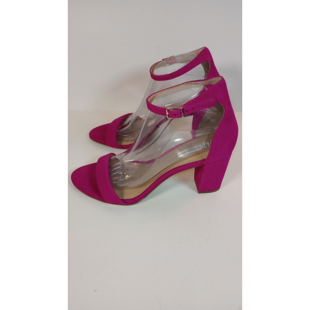 INC International Concepts Kivah Fuchsia Pink Suede Block Heels Womens 10M
